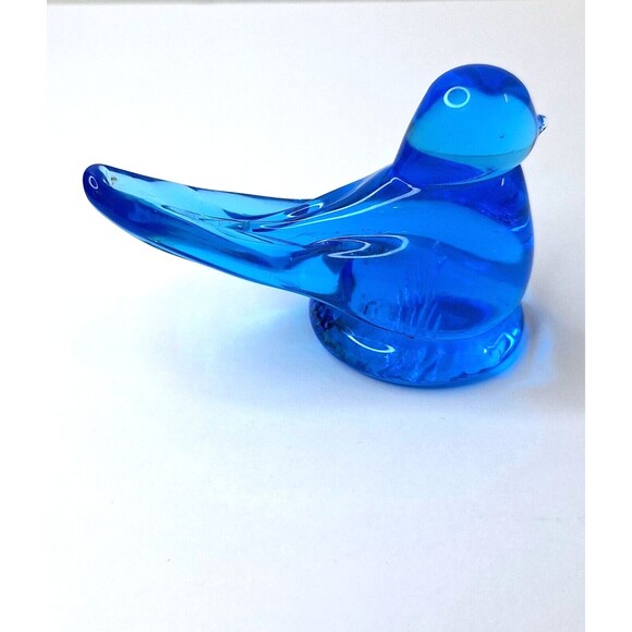 Vintge 1990 Blue Bird Ron Roy Signed Paper Weight Collectible Art Round Base - Picture 3 of 8